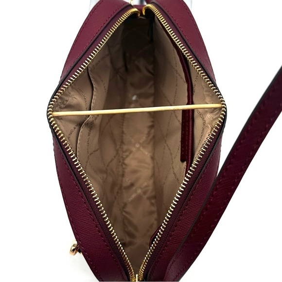 MICHAEL KORS LARGE EW ZIP CHAIN CROSSBODY BAG DARK CHERRY (NWT) - Picture 10 of 11
